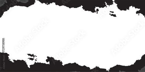 Black ink splat frame silhouette with an abstract map vector of the USA