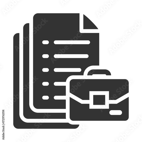 Business Report Icon Glyph Style. Vector Illustration Design