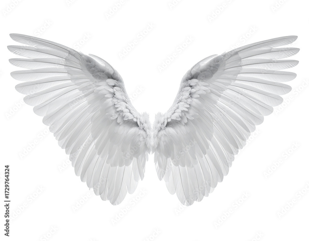 Obraz premium Pair of outstretched white angel wings