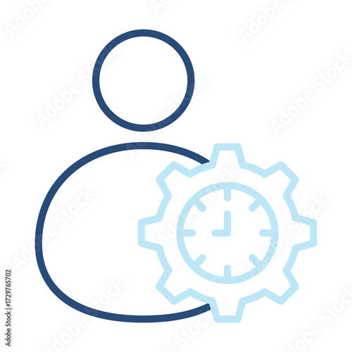 Management Icon Color Outline Style. Vector Illustration Design