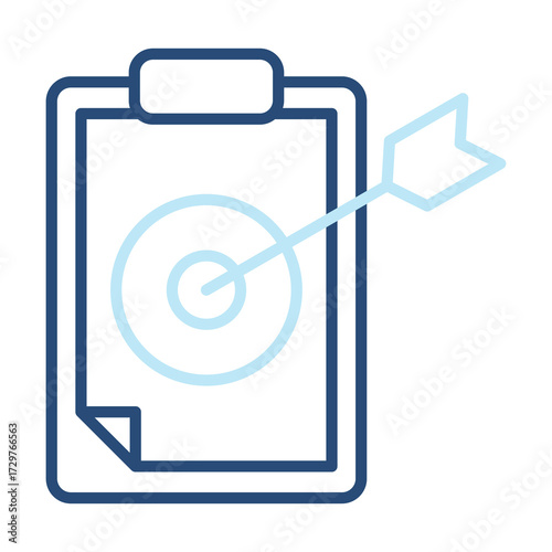Goal Icon Color Outline Style. Vector Illustration Design