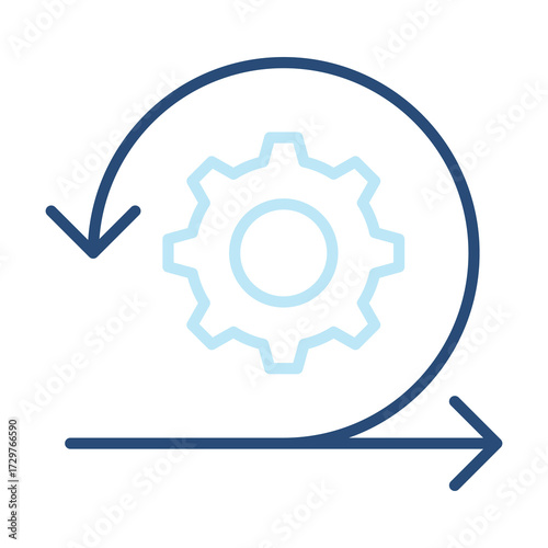 Iteration Icon Color Outline Style. Vector Illustration Design
