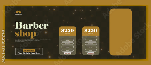 Barber shop  salon and haircut Facebook cover design. Skin care social media graphic elements. Vector beauty spa centre social media post template