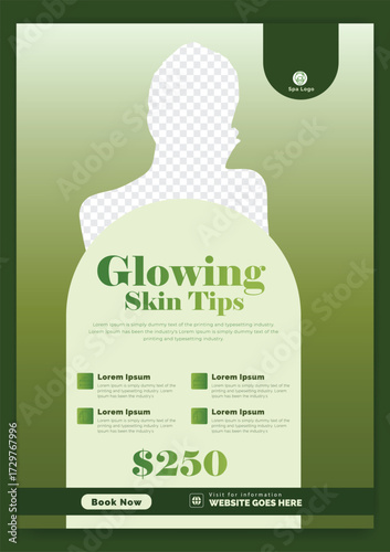 Beauty salon and haircut Flyer and poster design. Skin care social media graphic elements. Vector beauty spa centre social media post template
