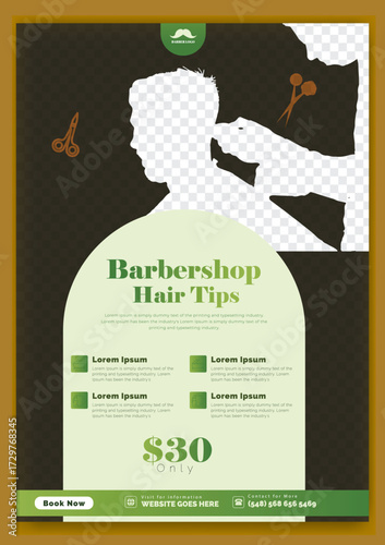 Beauty salon and haircut Flyer and poster design. Skin care social media graphic elements. Vector beauty spa centre social media post template