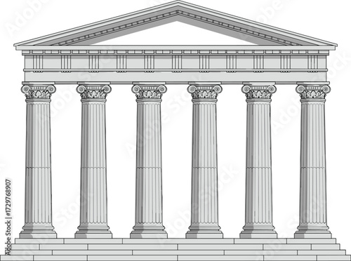Ancient Greek Roman temple, Corinthian columns, classical architecture, historic monument, cultural heritage, archaeology site, neoclassical design, stone structure, tourism landmark, history