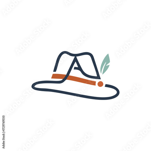 Creative Hat Store Logo with luxury badge retro outline classic typography trendy fashion boutique stylish garment design corporate branding identity vector illustration for clothing shop marketing