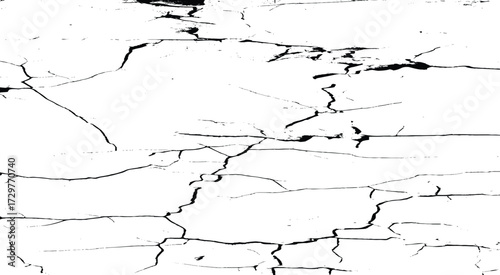 Concrete black crack wall background. Grunge black and white seamless pattern. 