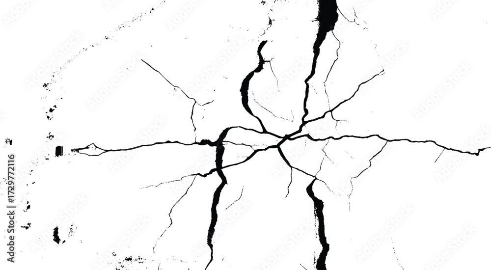 Obraz premium Rough, scratch. . Monochrome abstract texture. Background of cracks, scuffs. Dark design background surface. Gray printing element. Vector eps10