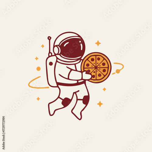 Modern Flat Pizza Shop Logo Design Vector for Italian Restaurant Pizzeria and Cafe Tasty Pepperoni Slice Gourmet Emblem Minimalist Branding Template for Delivery Food Business