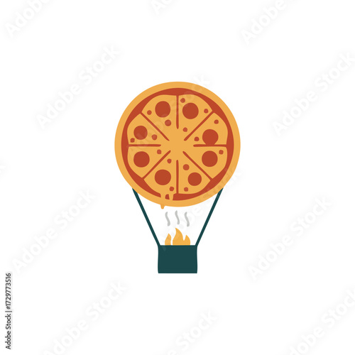Colorful Modern Pizza Shop Logo Vector Design with Italian Gourmet Pepperoni Slice Mozzarella Crust Cheese Delicious Tasty Food Illustration Creative Emblem Branding Identity for Restaurant Cafe Eater