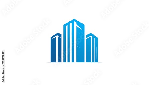 Abstract graphic of three buildings