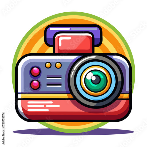 Colorful Cartoon Film Projector Design for Creative Media and Entertainment
