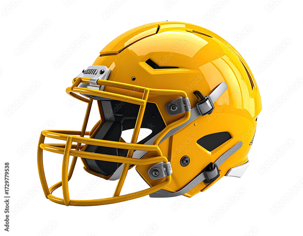 Naklejka premium Bright yellow football helmet (1)