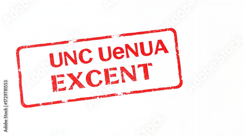 Ausnahme (Exception) - A red stamp, isolated on white background.