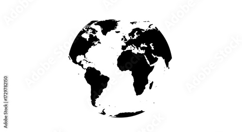 Simple World Map Silhouette Vector Graphic Element