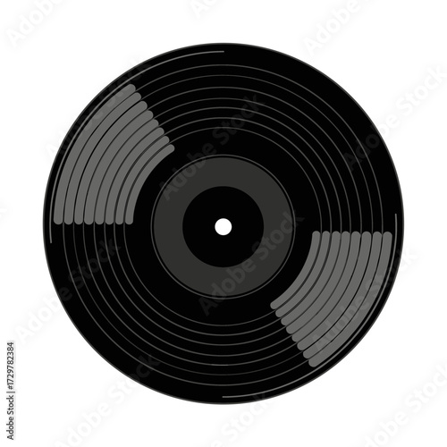 Vinyl Record with Abstract Grey Sections Vector Graphic