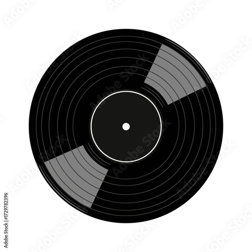 Classic Vinyl Record with Grey Accents Vector Icon