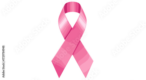 Pink awareness ribbon for breast cancer and women's health, simple vector illustration.
