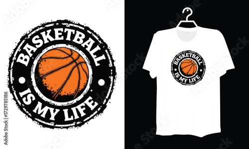 Bold Basketball Is My Life Illustration for Athletic Merchandise