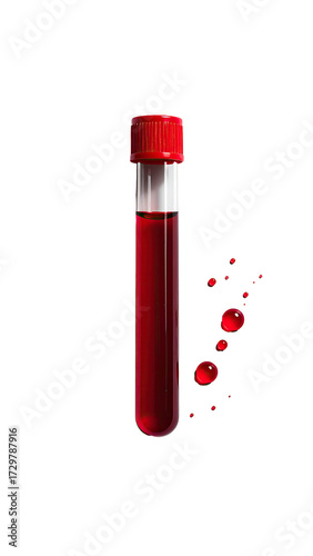 Red blood sample in a test tube