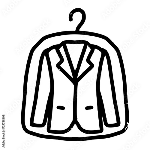 Jacket or blazer hanging on clothes hanger illustration