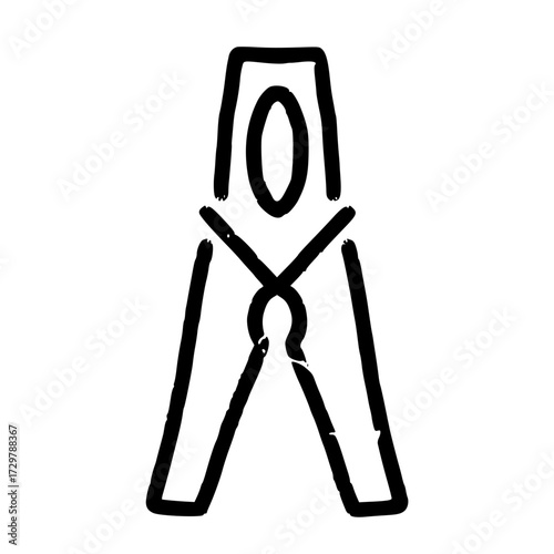 Clothespin peg for laundry drying illustration