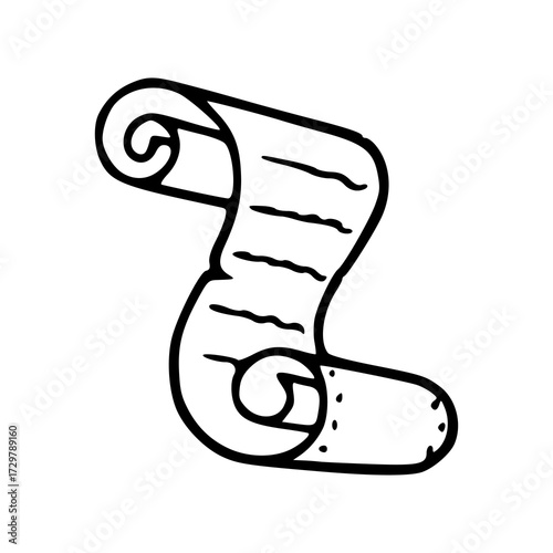 ancient papyrus scroll line art