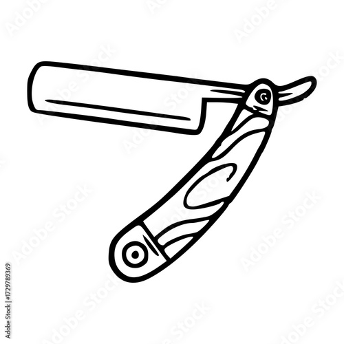 classic barbershop shaving  tool drawing