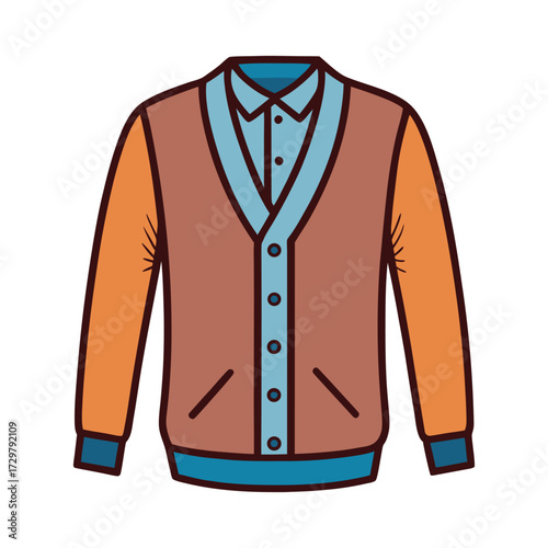 vector illustration of a cardigan