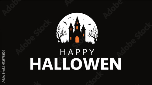Halloween table display, wall calendar, decoration, ad, icon, logo, illustration, poster, wilderness, Haunted Castle, bats