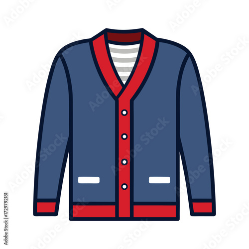 vector illustration of a cardigan