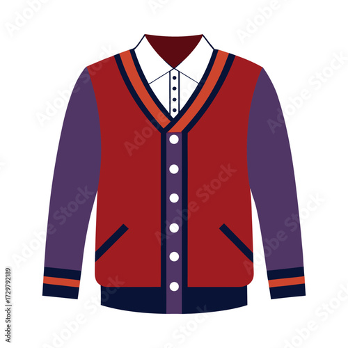vector illustration of a cardigan