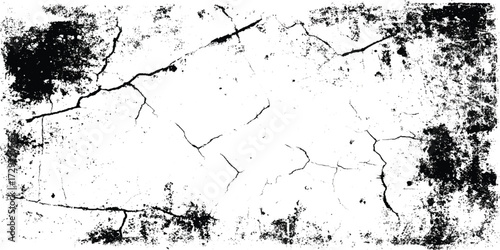 Abstract illustration texture of cracks, chips, dot. Dirty monochrome pattern of the old worn surface, dirt overlay or screen effect use for grunge and vintage image style.