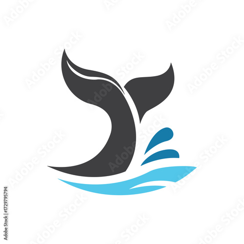 whales fish Diving in water