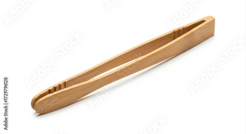 Bamboo Tongs Isolated on White Background