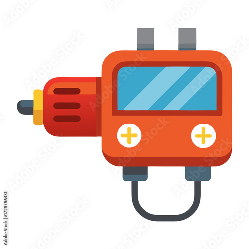 Simplified Vector Illustration of a Digital Multimeter with a Unique Design