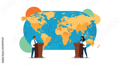 Global conversation and debate happening on the world stage.