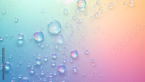 Wallpaper Mural A vibrant gradient background with water droplets, creating a serene and refreshing visual effect. Torontodigital.ca