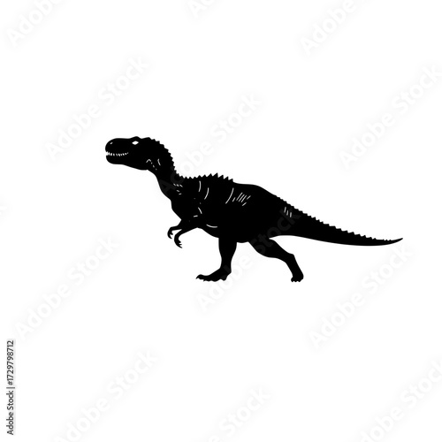 silhouette of a tyrannosaurus rex on a clean white background