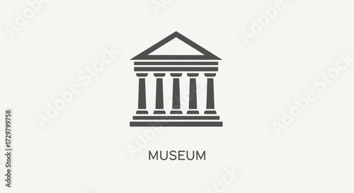 Simple Museum Icon Depicting Classical Architecture with Columns