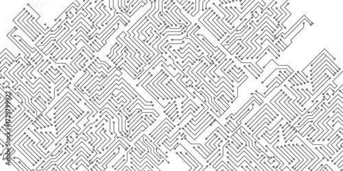 Circuit Board Hi Technology Grayscale Color Tone Pattern Vector Background