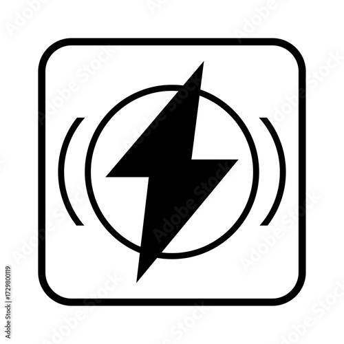 Electric Power Icon Vector, Energy and Electricity Symbol, Lightning Bolt Vector Illustration , Electric Energy Icon Set.