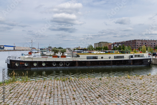 Houseboats on the water in Antwerp