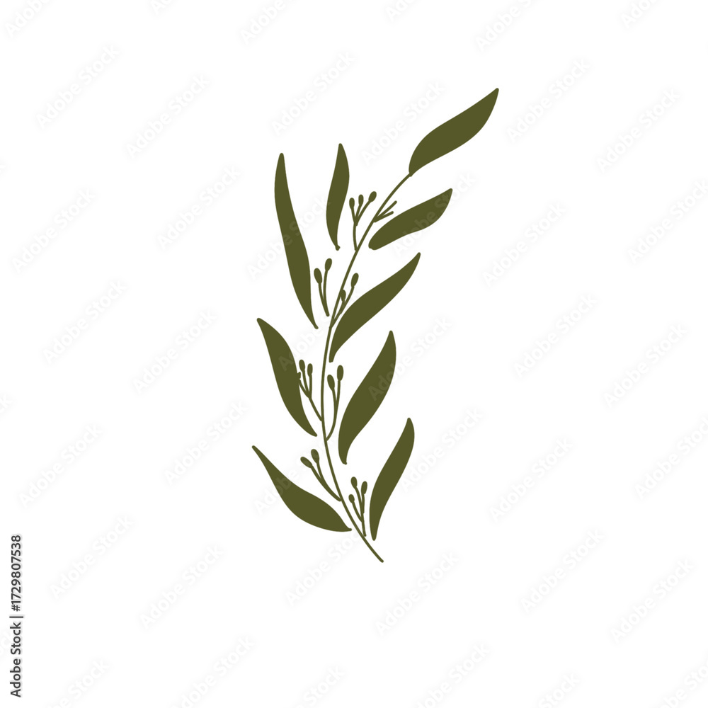 Fototapeta premium Elegant Green Leaf Vector for Wedding and Digital Invitation Design