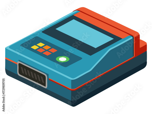 Isometric Illustration of a Portable Medical Device or Electronic Testing Unit