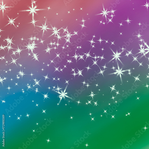 A bright blue starry Christmas night sky with shiny snowflake and star patterns is a festive holiday background design for winter celebration
