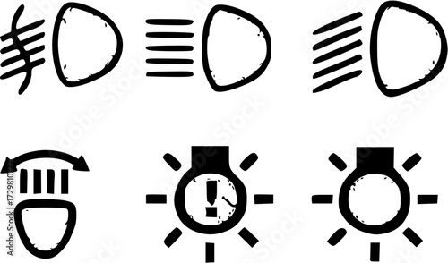 vector set of vehicle lights 
