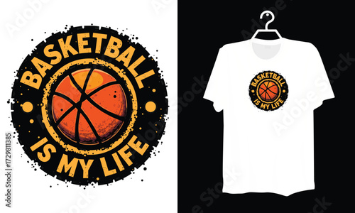 Bold Basketball Is My Life Design for Sports Clothing