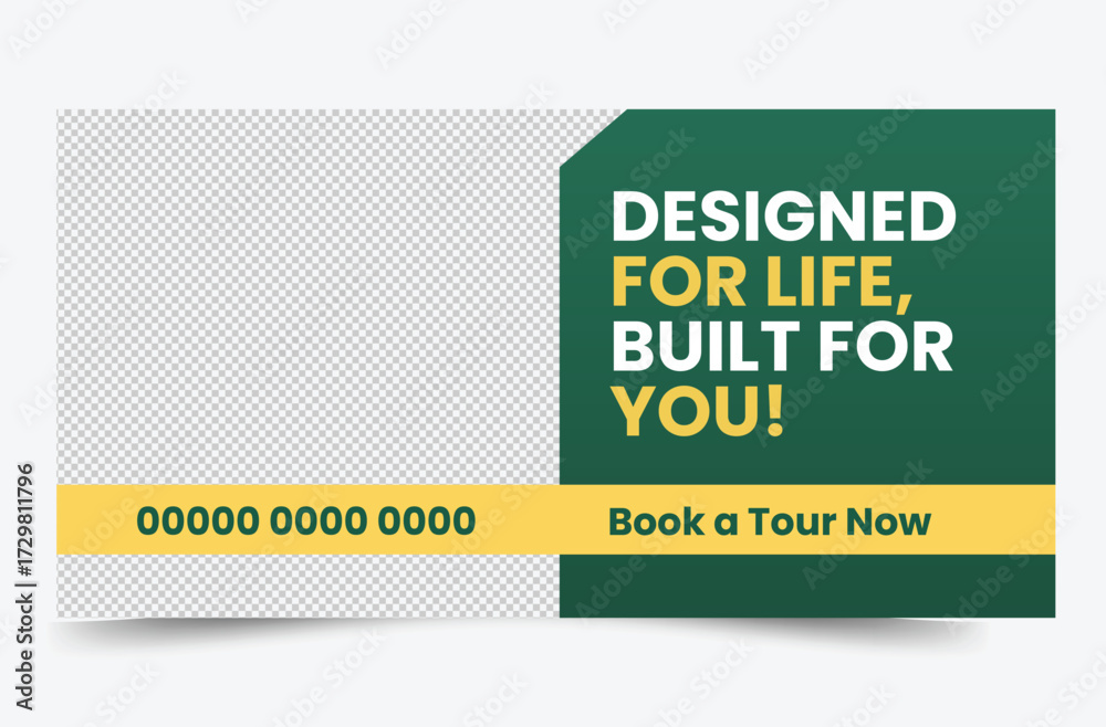 Obraz premium Modern Real Estate Billboard Design Template Outdoor Advertising for Property Sales, House Promotion, Home Construction, and Real Estate Marketing